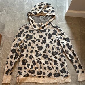 Loft Leopard Print Hooded Sweater